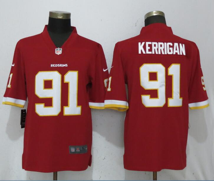 2018 Men New Nike Washington Red Skins #91 Kerrigan Red Vapor Untouchable Limited Playe->washington redskins->NFL Jersey